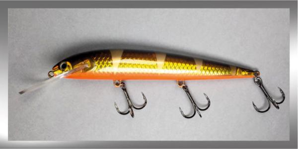 KARIKKO RÄMINÄ Wobbler 12 cm, Farbe: Copper Bass 306, schwimmend mit Rasselkugel, von Suomen Uistin The Finnish Lure Company (Jarmo Rapala)